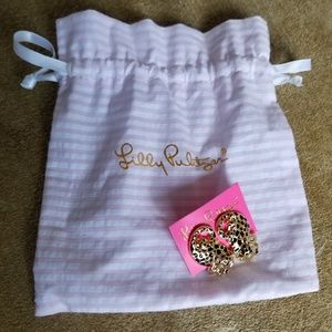NEW wot Lilly Pulitzer Gold Leopard Earrings